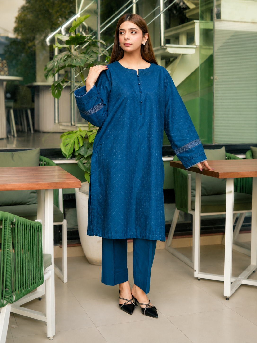 Midnight Blue Chikankari 2-Piece Set