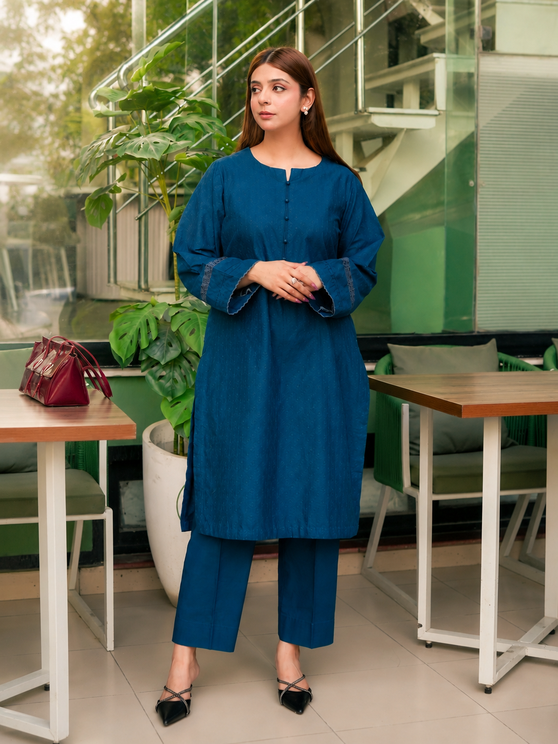 Midnight Blue Chikankari 2-Piece Set