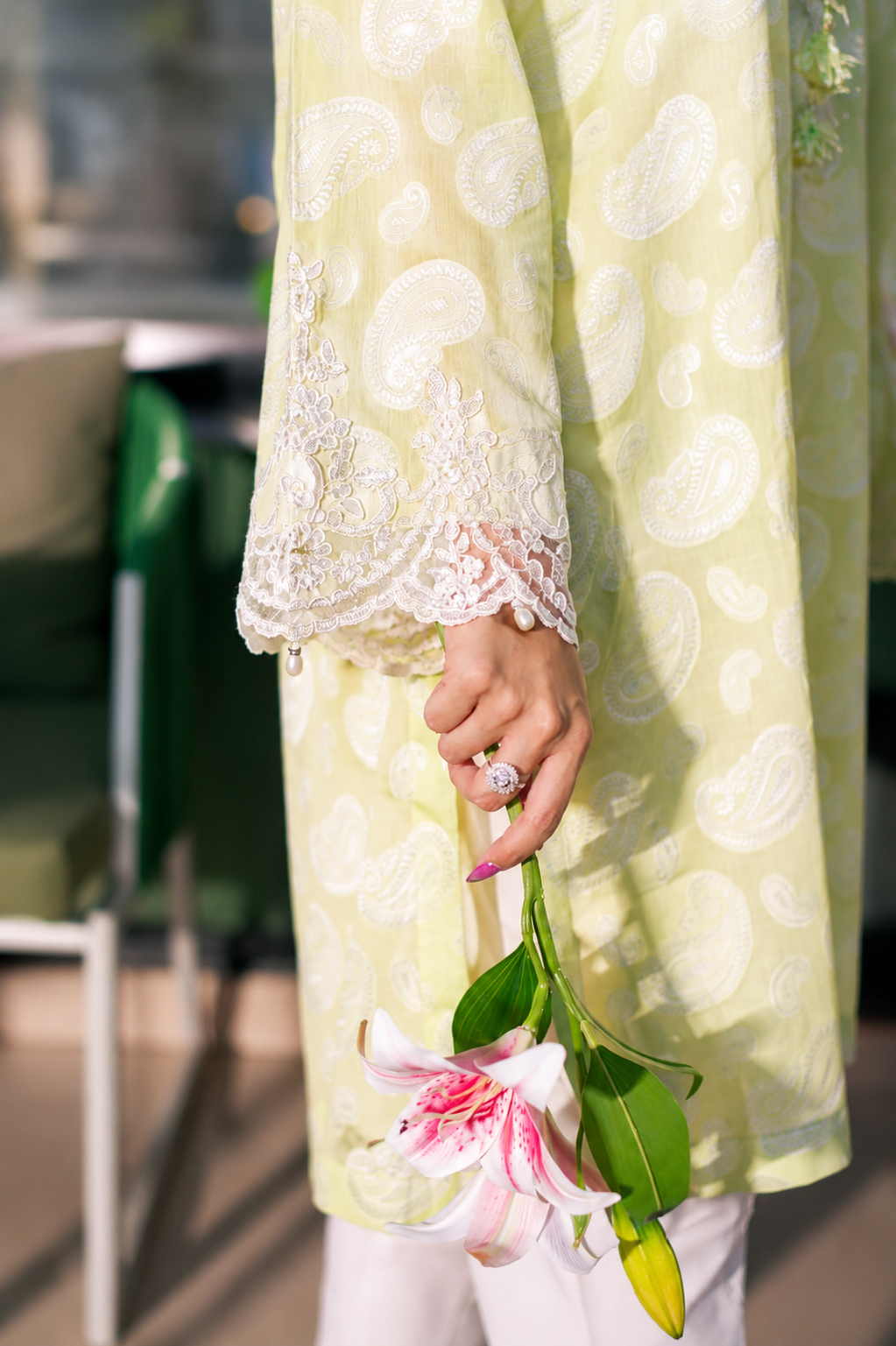Light Lime Paisley Kurti