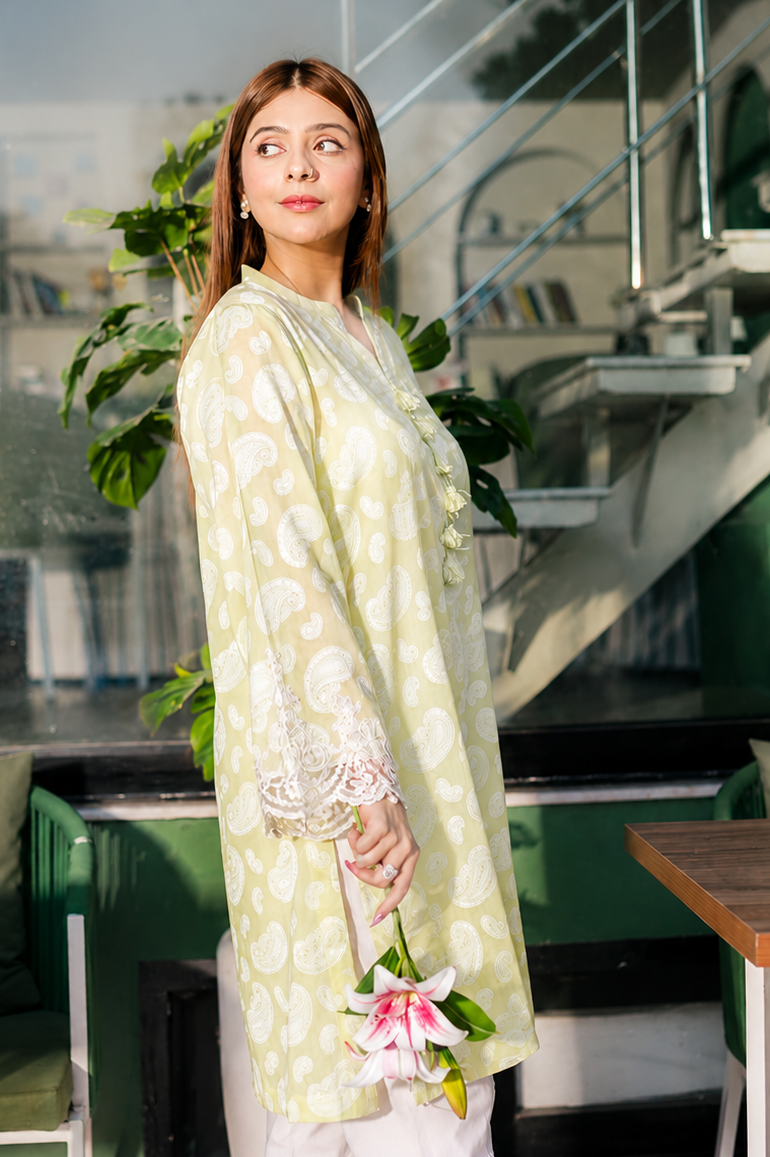 Light Lime Paisley Kurti