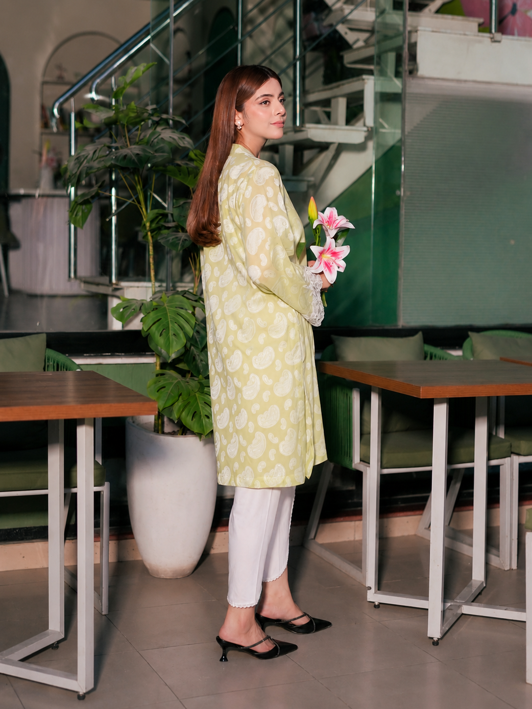 Light Lime Paisley Kurti
